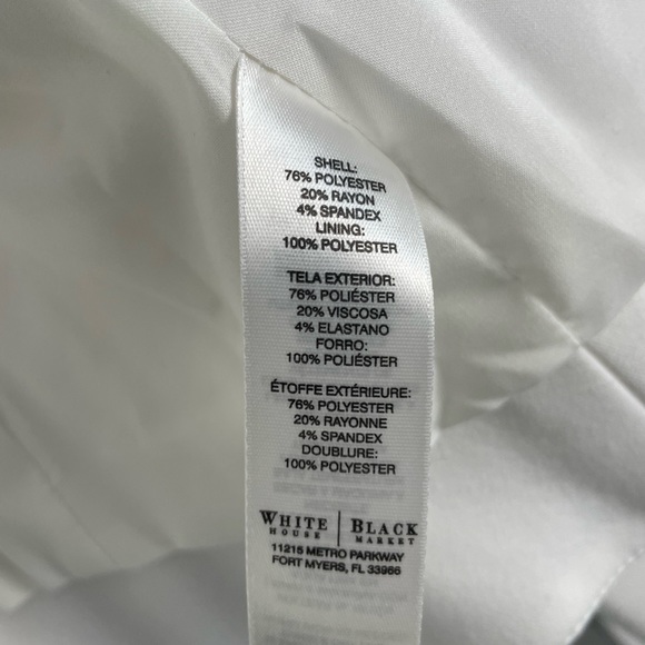 White House Black Market white blazer with ruffled collar. Size 6. - Picture 9 of 10